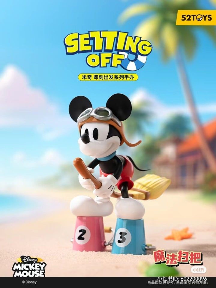 Mô hình đồ chơi Blind box Mickey Mouse Setting Off 52TOYS