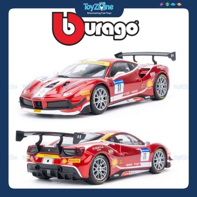 Mô hình xe Ferrari 488 Challenge Formula Racing 2017 1:24 BBURAGO