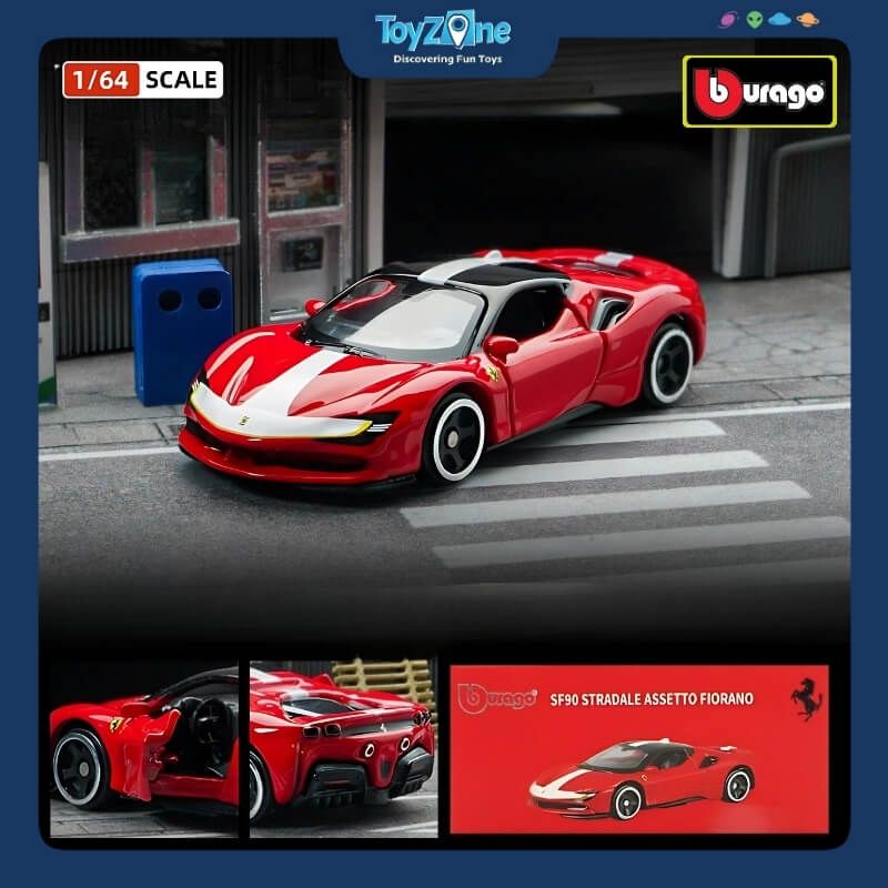 Mô hình xe Ferrari SF90 Stradale Hardcover 1:64 Bburago
