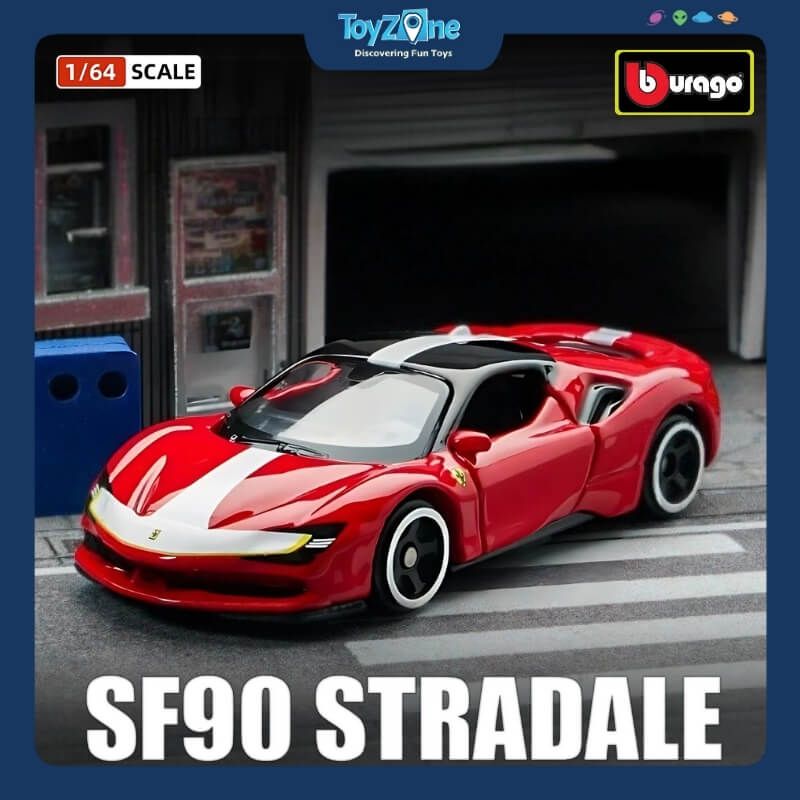 Mô hình xe Ferrari SF90 Stradale Hardcover 1:64 Bburago