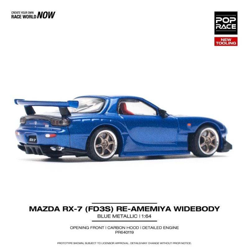 Mô hình xe Mazda RX-7 ( FD3S ) Re-Amemiya Widebody 1:64 POP RACE
