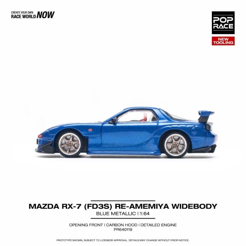 Mô hình xe Mazda RX-7 ( FD3S ) Re-Amemiya Widebody 1:64 POP RACE