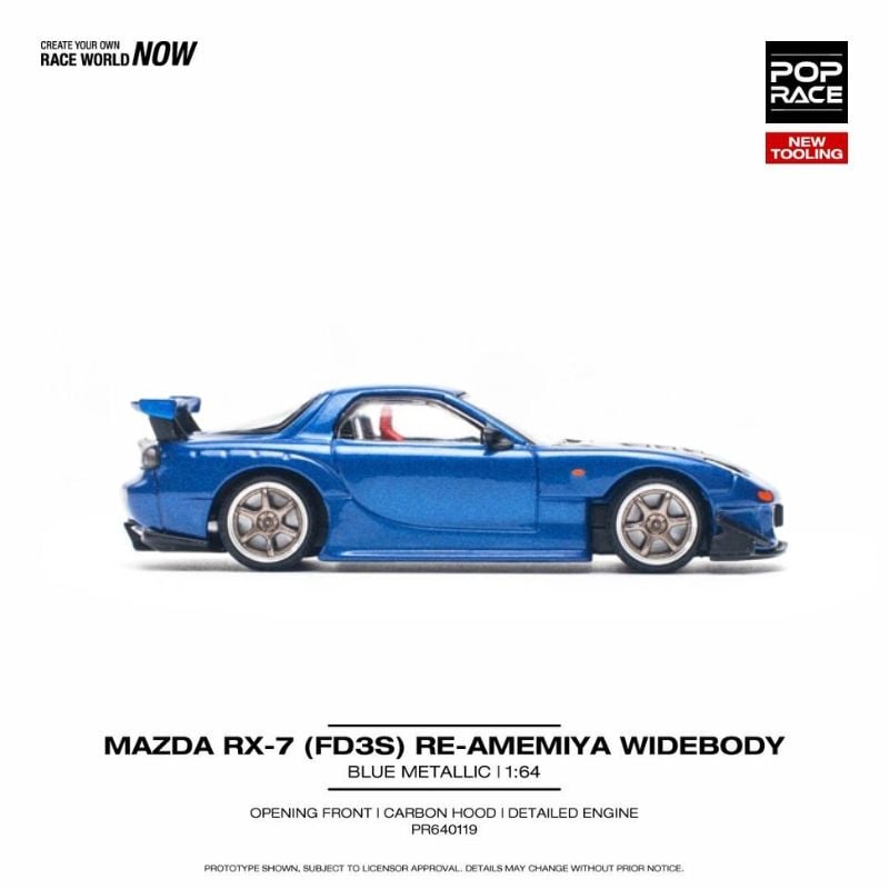 Mô hình xe Mazda RX-7 ( FD3S ) Re-Amemiya Widebody 1:64 POP RACE