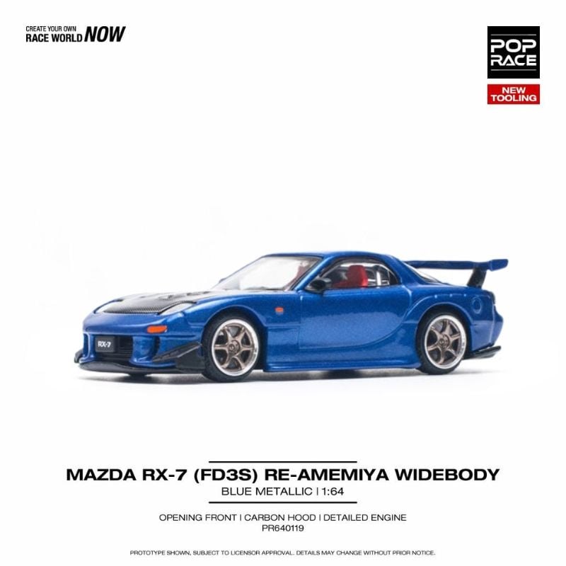 Mô hình xe Mazda RX-7 ( FD3S ) Re-Amemiya Widebody 1:64 POP RACE