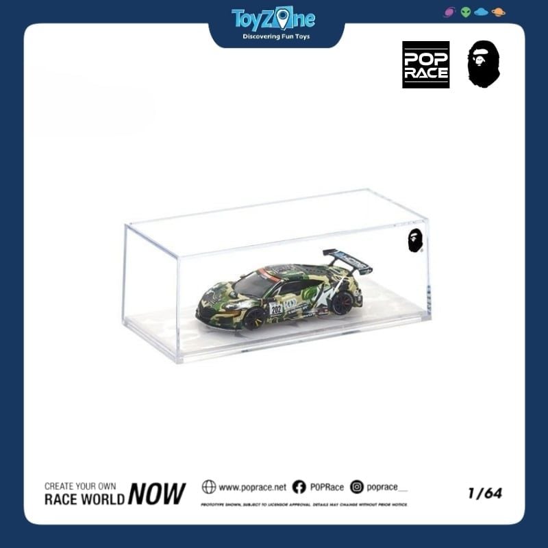 Mô hình xe NSX GT3 EVO22 KCMG BATHING APE 1:64 Pop Race X BAPE