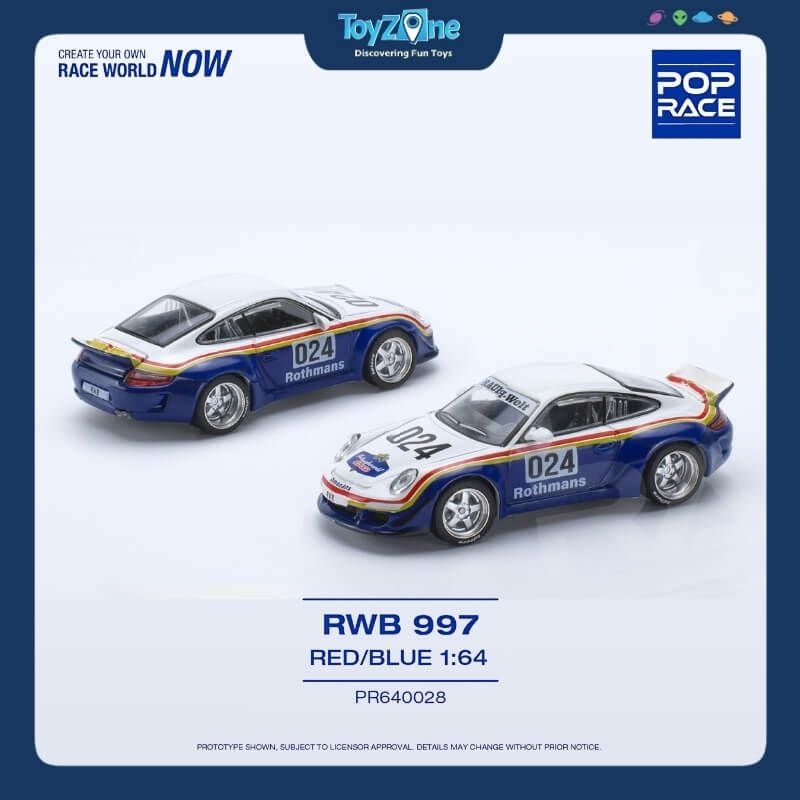 Mô hình xe Porsche 911 RWB ( 997 ) 1:64 POP RACE