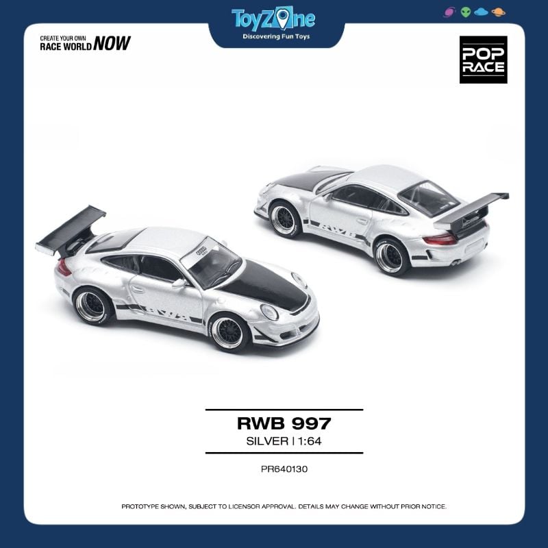 Mô hình xe Porsche 911 RWB ( 997 ) 1:64 POP RACE
