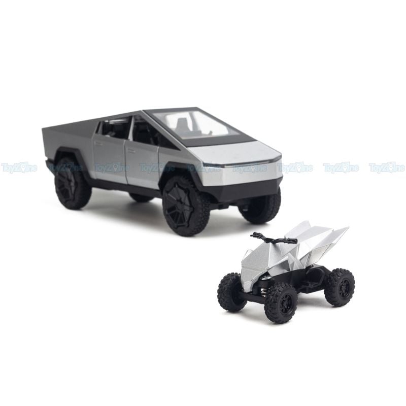 Mô hình xe Tesla Cyber Truck with motorbike 1:24 Chezhi