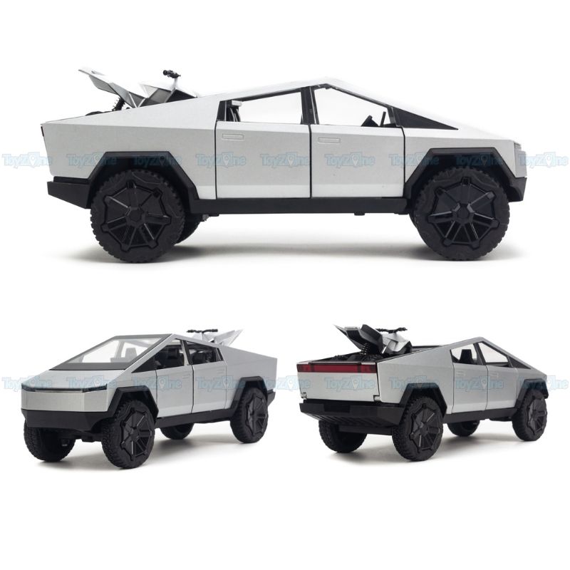 Mô hình xe Tesla Cyber Truck with motorbike 1:24 Chezhi