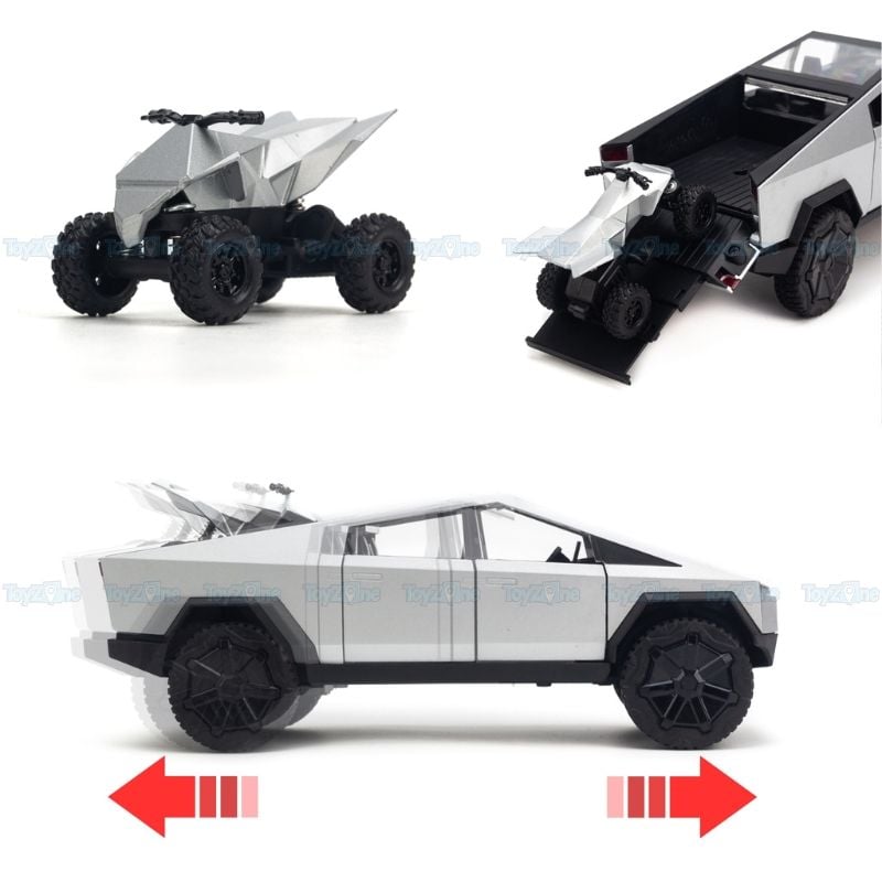 Mô hình xe Tesla Cyber Truck with motorbike 1:24 Chezhi