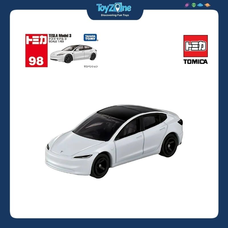 Mô hình xe Tesla Model 3 No.98 1:63 TOMICA