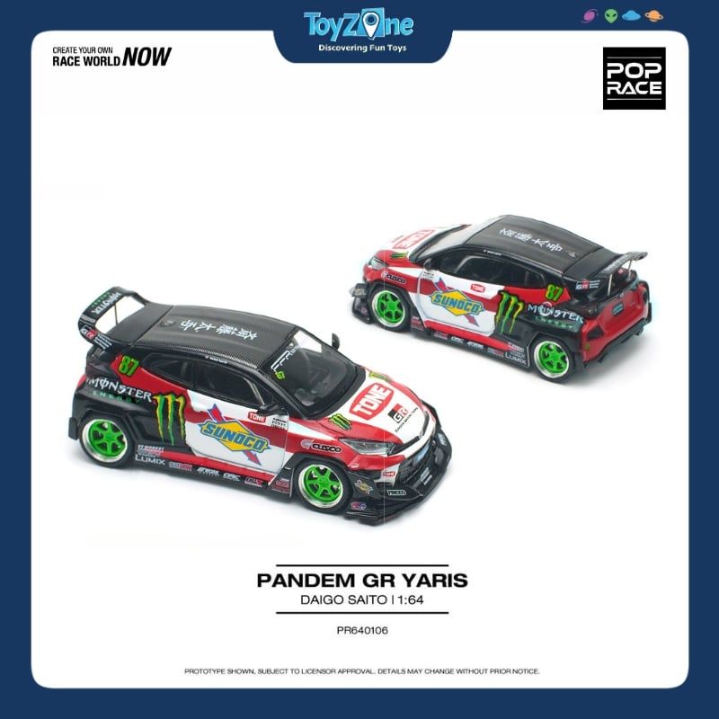 Mô hình xe Toyota Pandem GR Yaris 1:64 POP RACE