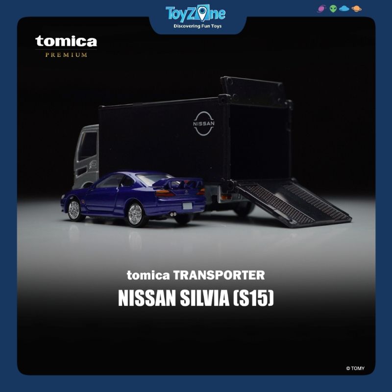 Mô hình xe Transporter Truck And Nissan Silvia S15 TOMICA PREMIUM