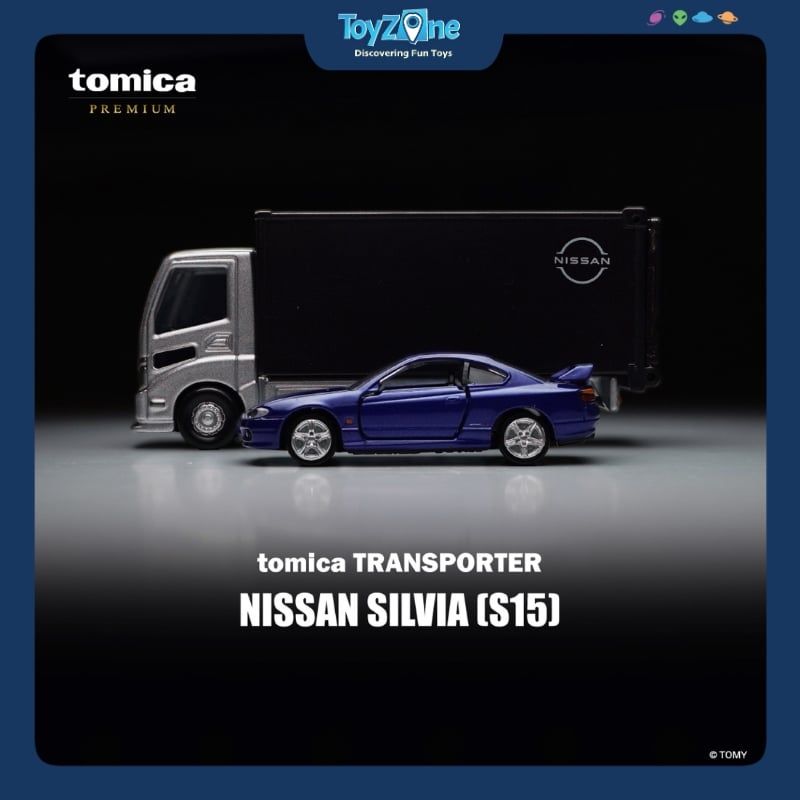 Mô hình xe Transporter Truck And Nissan Silvia S15 TOMICA PREMIUM