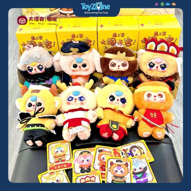 Mô hình Blind Box móc khoá gấu bông Baby Three Havoc in Heaven ( Tây Du Ký ) BABY THREE