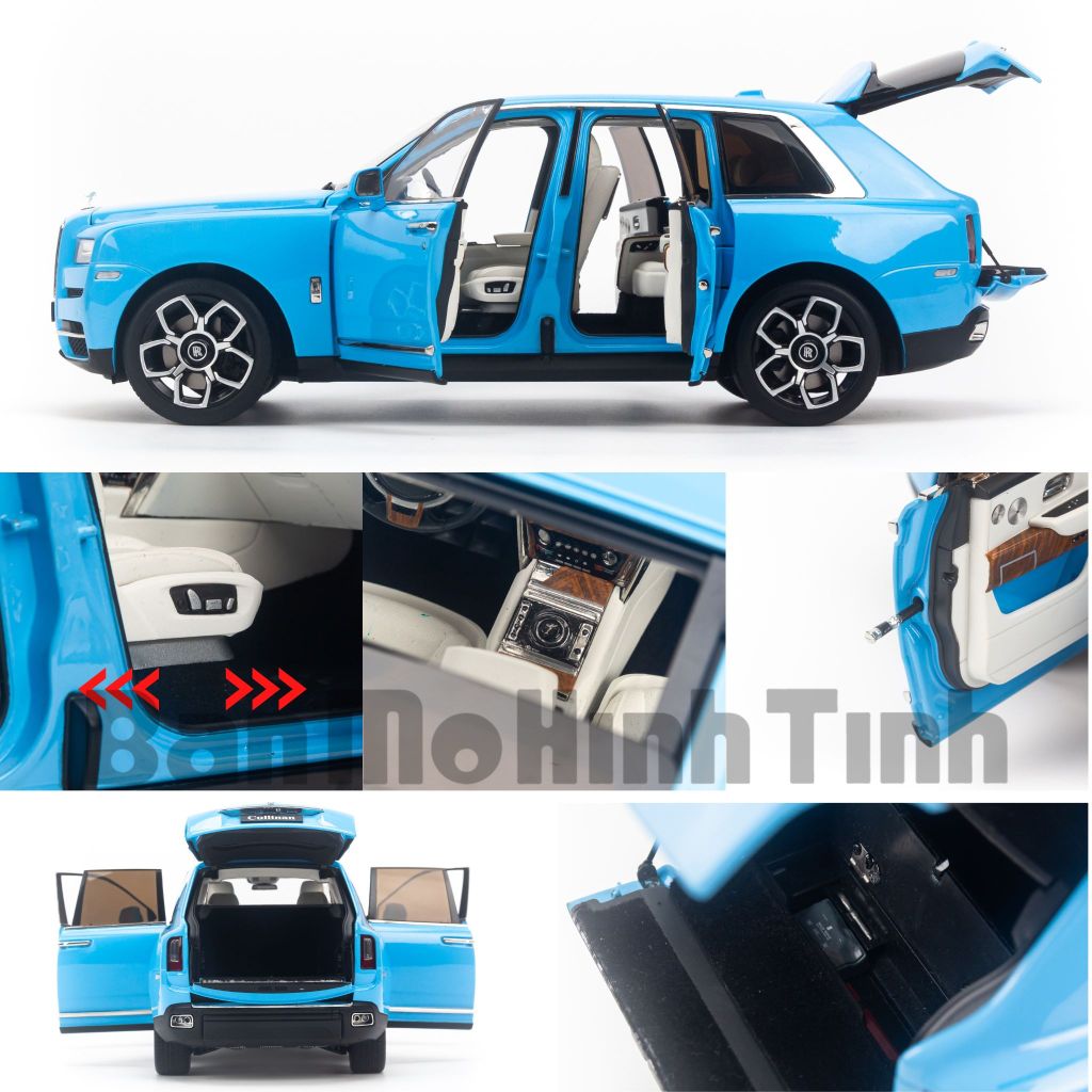 Mô hình xe Rolls Royce Cullinan Black Badge 1:18 Kengfai