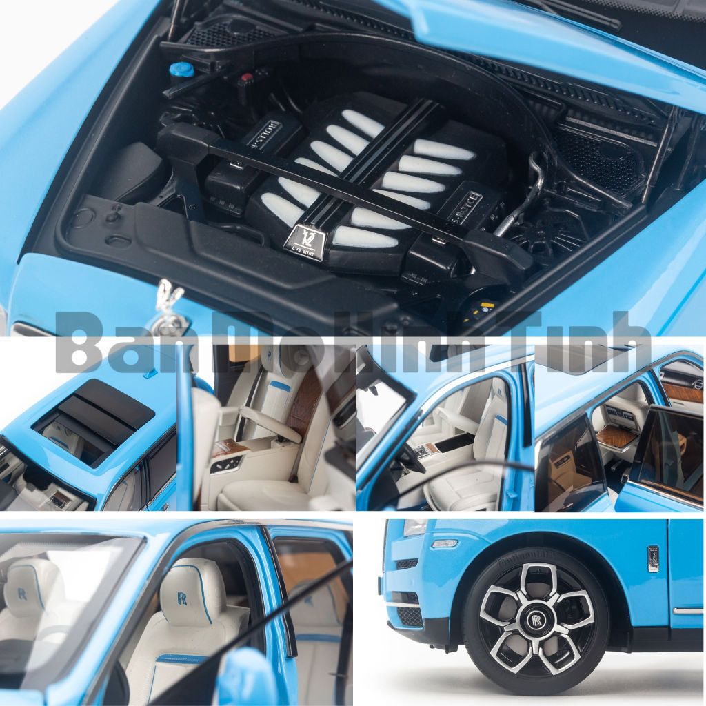 Mô hình xe Rolls Royce Cullinan Black Badge 1:18 Kengfai