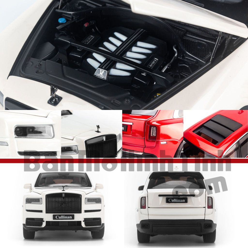 Mô hình xe Rolls Royce Cullinan Black Badge 1:18 Kengfai