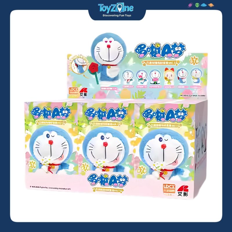 Mô hình đồ chơi Blind box Móc khóa Gấu bông Doraemon Flower Language Blessing V1 ( Ngôn Ngữ Các Loài Hoa ) LDCX