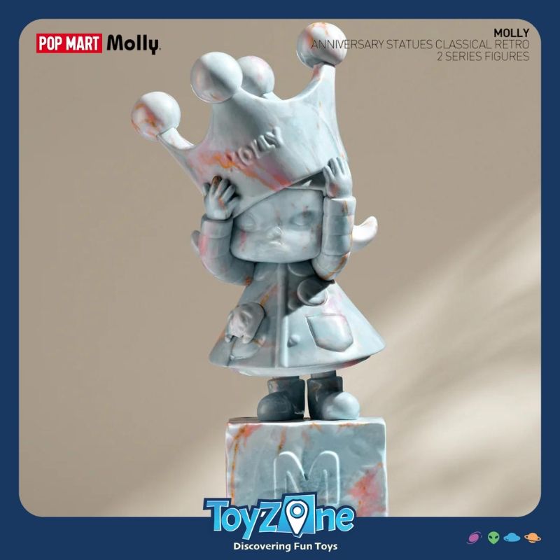 Mô hình đồ chơi Blind box Molly Anniversary Statues Classical Retro Series 2 ( Tượng Kỷ Niệm Cổ Điển ) POP MART