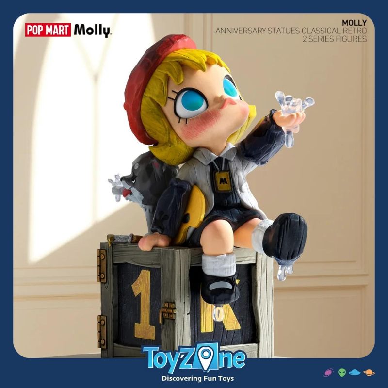 Mô hình đồ chơi Blind box Molly Anniversary Statues Classical Retro Series 2 ( Tượng Kỷ Niệm Cổ Điển ) POP MART