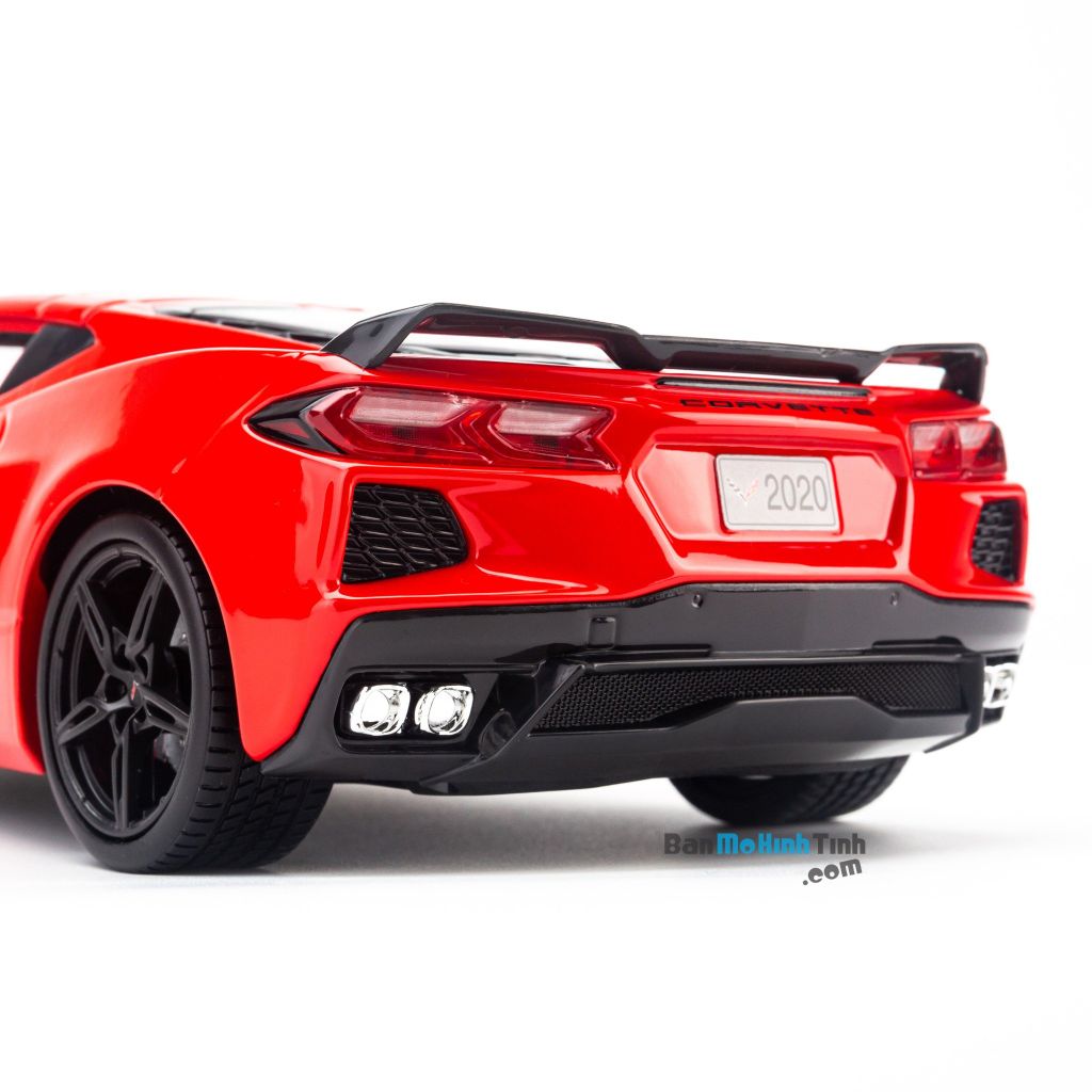 Mô hình tĩnh siêu xe Chervolet Corvette Stingray Coupe 2020 1:18 Maisto Red (16)
