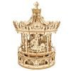 Mô Hình Gỗ Lắp Ráp 3D Romantic Carousel (Hộp Nhạc Vòng Xoay Ngựa Gỗ) (Wood Color) - Robotime - AMK62