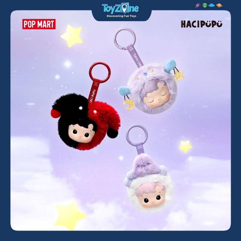 Mô hình Blind box Móc khoá Gấu bông HACIPUPU The Constellation ( 12 Cung Hoàng Đạo ) POP MART