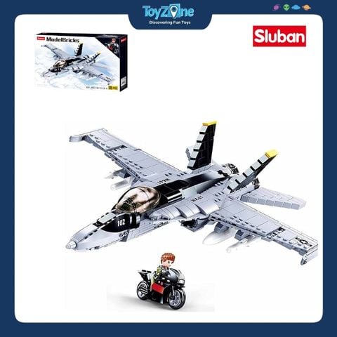 Bộ đồ chơi mô hình lắp ráp Máy bay chiến đấu tiêm kích FA-18E Super Bumblebee Sluban
