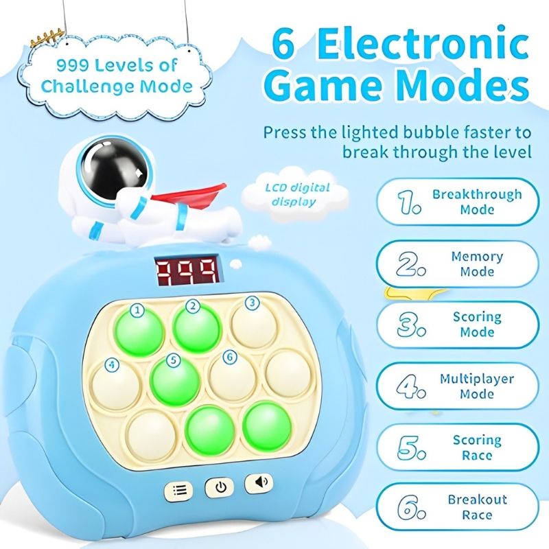 Đồ chơi Pop it Phi hành gia thế hệ mới nhiều cấp độ có màn hình Led