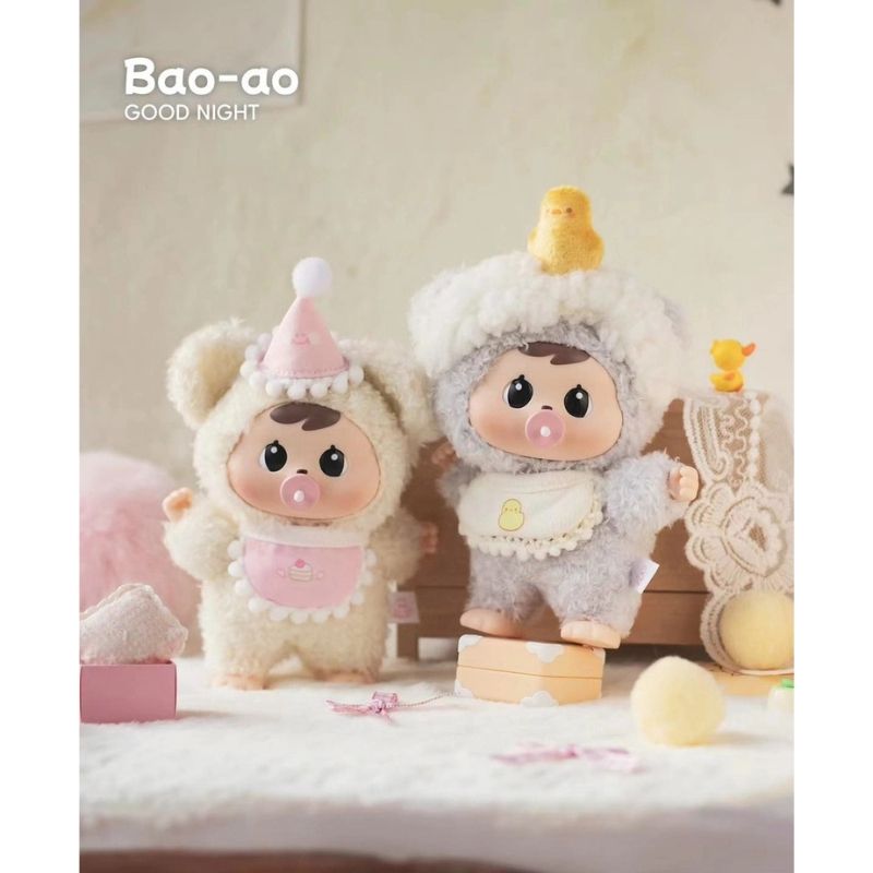 Mô hình Blind box Móc khóa Gấu bông Bao-ao V2 Good Night Baby ( Chúc Bé Ngủ Ngon ) CQTOYS