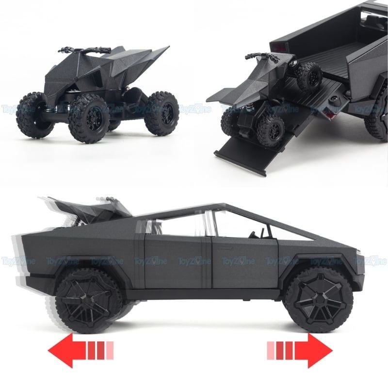 Mô hình xe Tesla Cyber Truck with motorbike 1:24 Chezhi