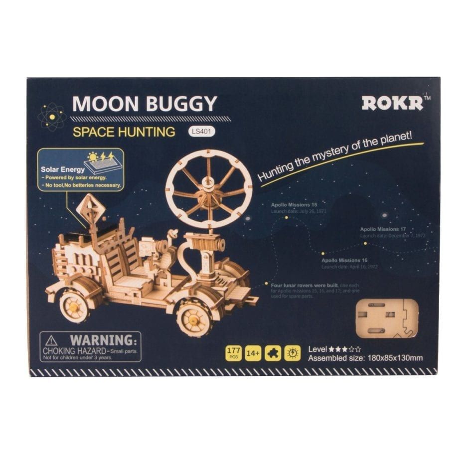 Mô hình gỗ lắp ráp 3D Moon Buggy (Xe Chuyên Chở Trên Mặt Trăng) (Wood Color) - Robotime LS401 - WP028
