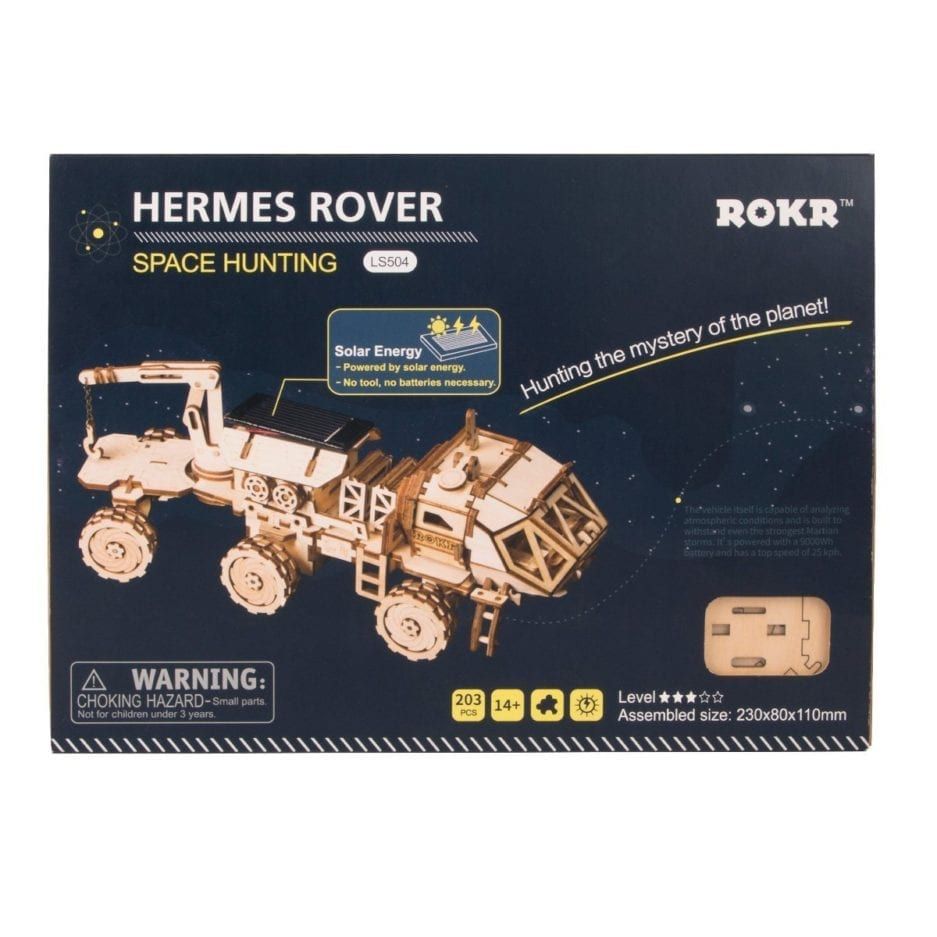 Mô hình gỗ lắp ráp 3D Hermes Rover (Xe Năng Lượng Mặt Trời) (Wood Color) - Robotime LS504 - WP149