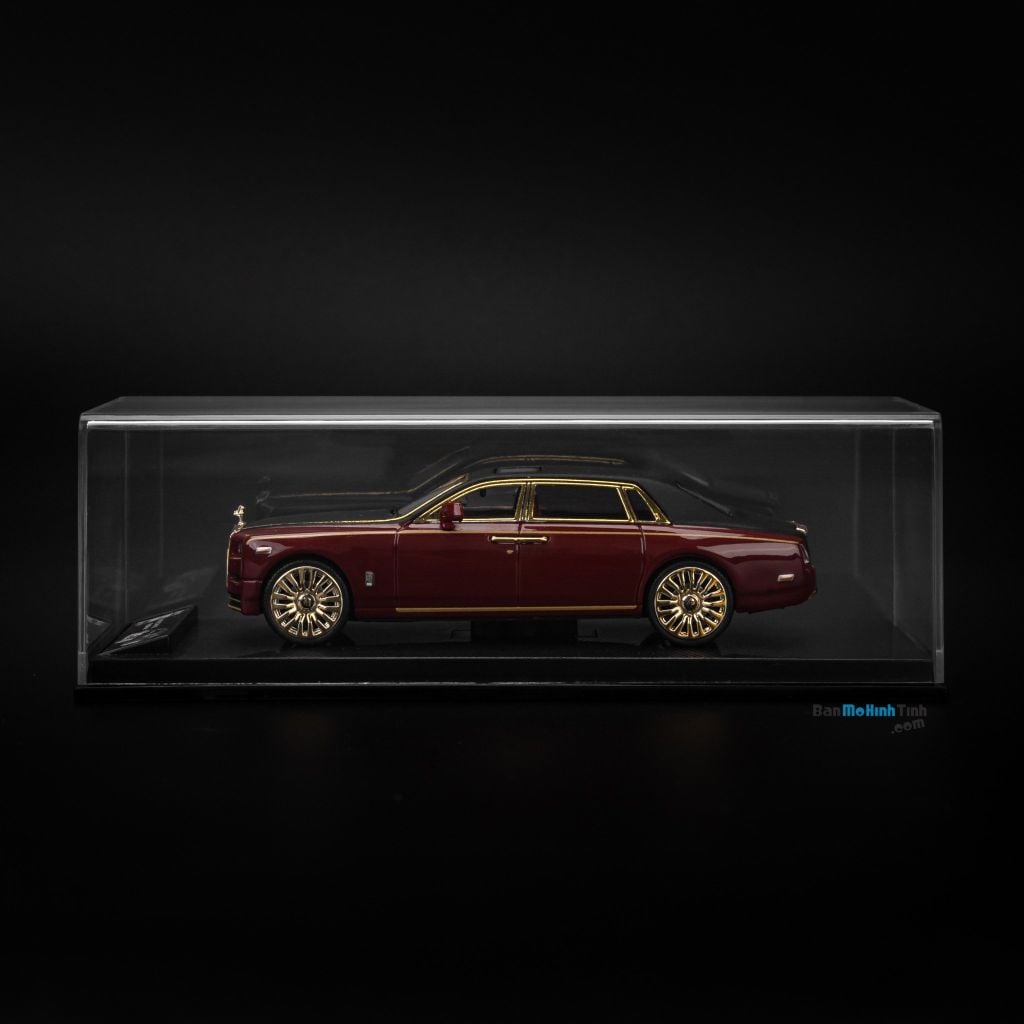 Mô hình xe Rolls Royce Phantom VIII 1:64 Dealer Red, Black, Gold (5)