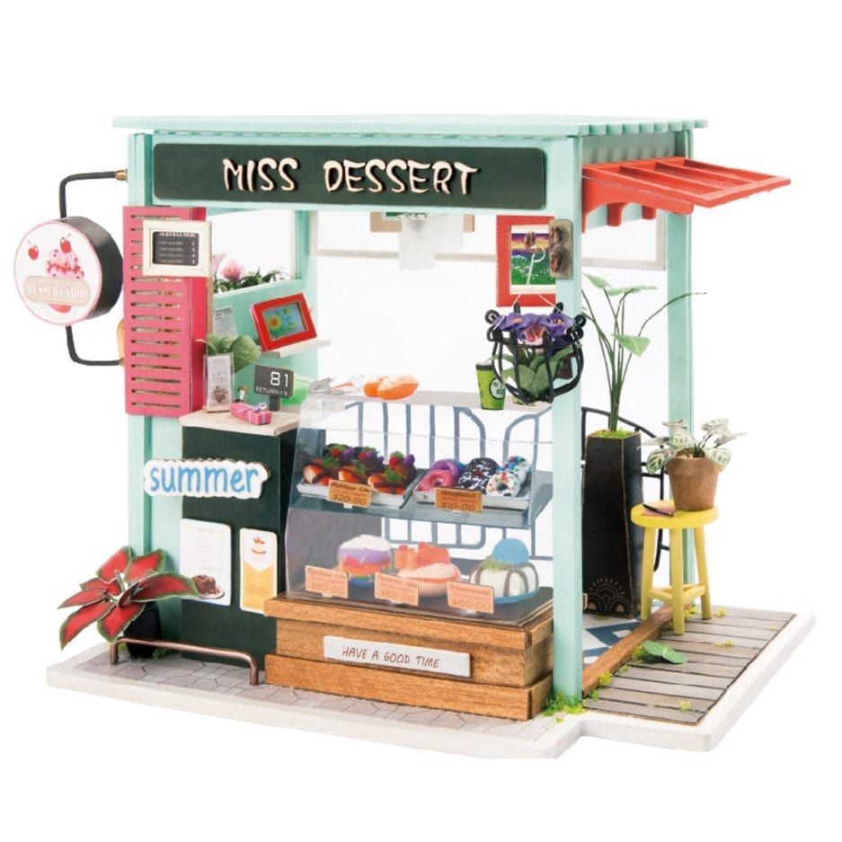 Mô hình gỗ lắp ráp 3D DIY Dollhouse Sweets Station (Tiệm Đồ Ngọt) (Mixed Color) - Robotime DGM06 - WP046