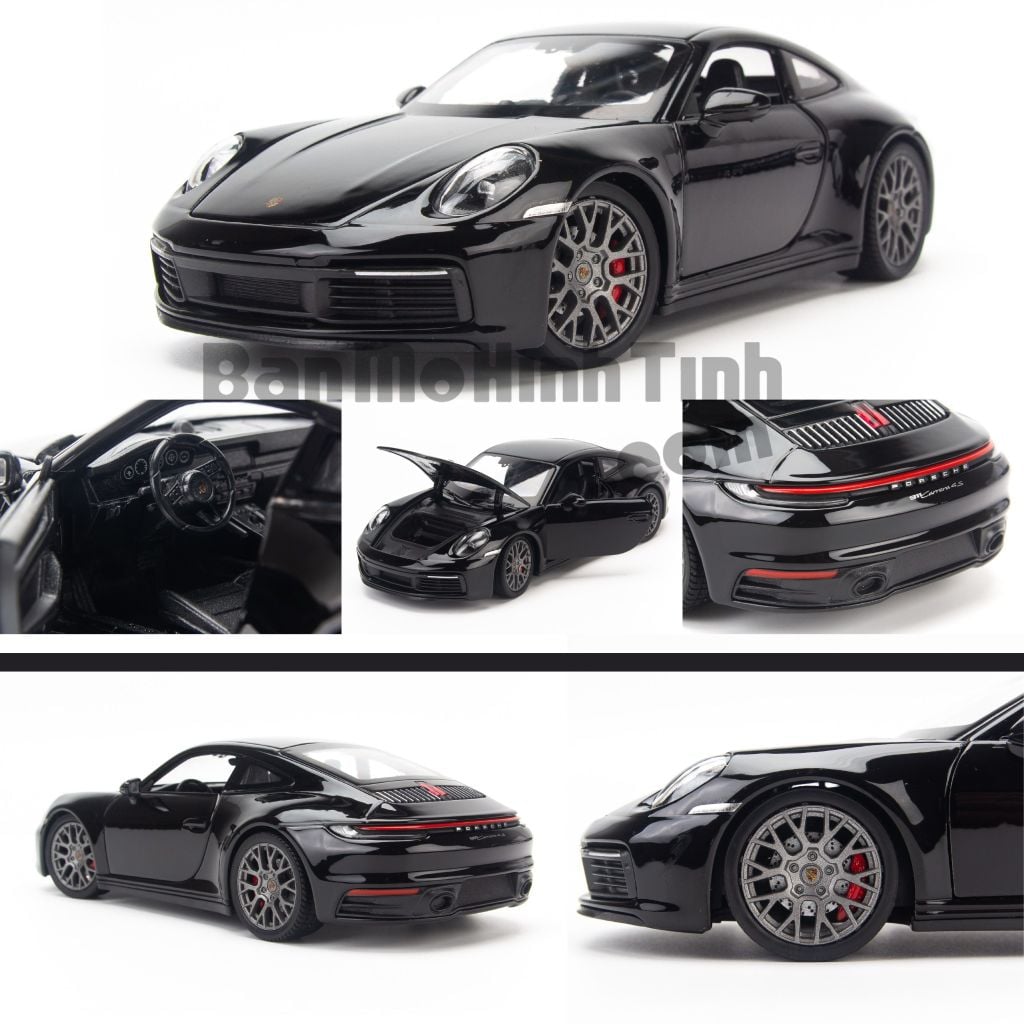 Mô hình xe Porsche 911 Carrera 4S (992) 1:24 Welly Black (3)
