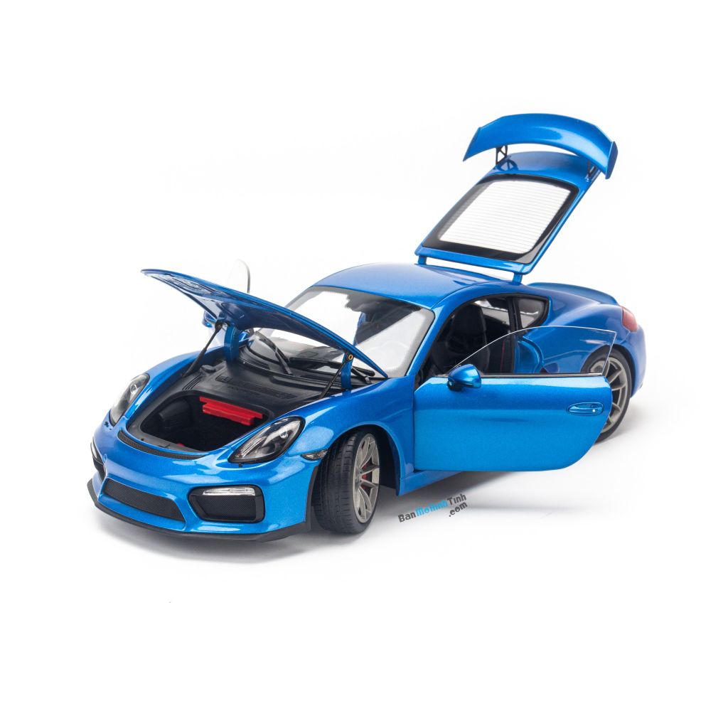 Mô hình xe Porsche Cayman GT4 1:18 Schuco Blue (6)