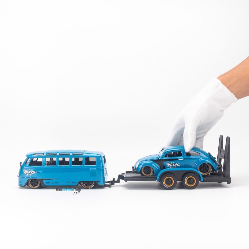 Mô hình xe Design Elite Transport - VW Van + Beetle 1:24 Maisto Blue (8)