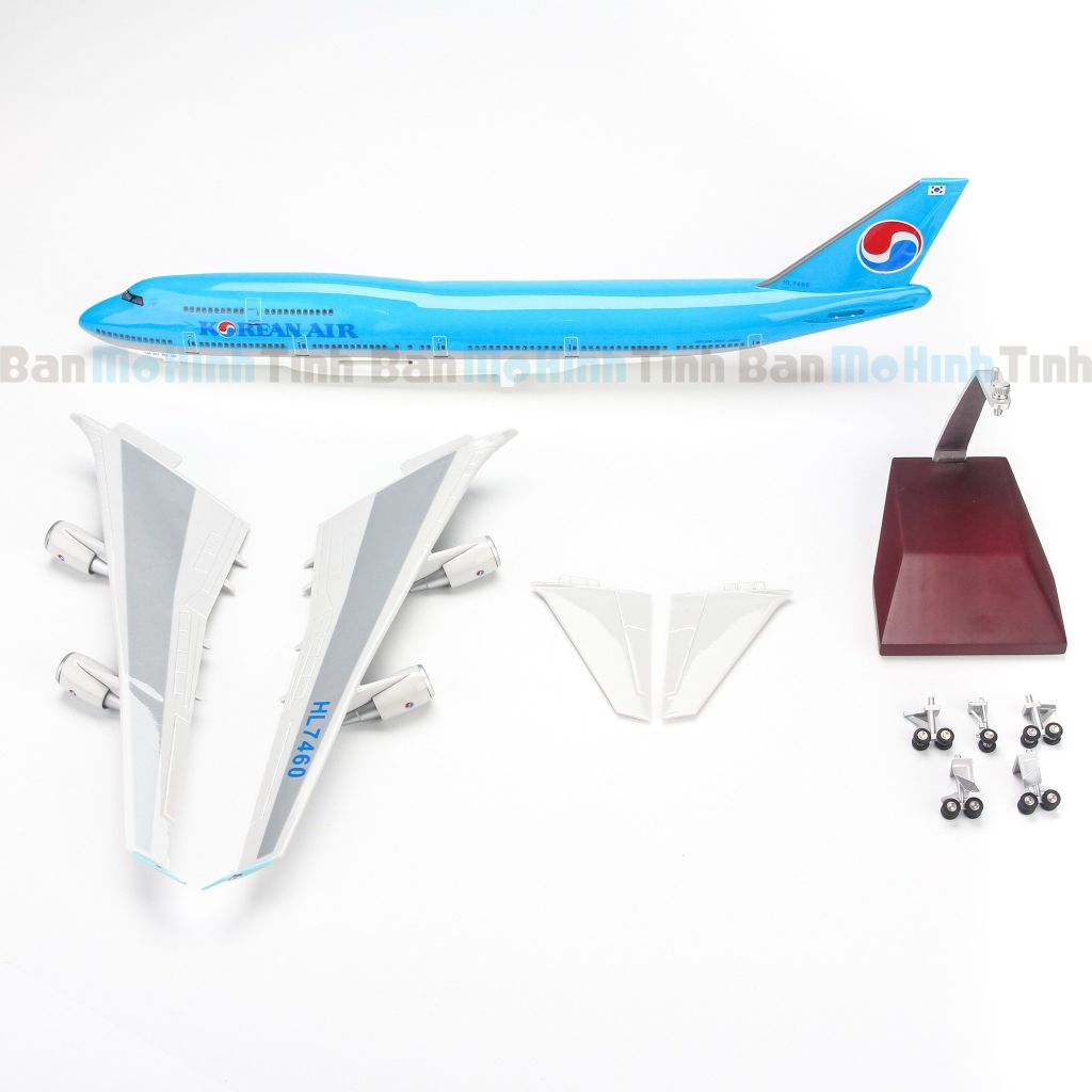 Mô hình máy bay Korean Air 47cm lắp ráp có đèn Everfly