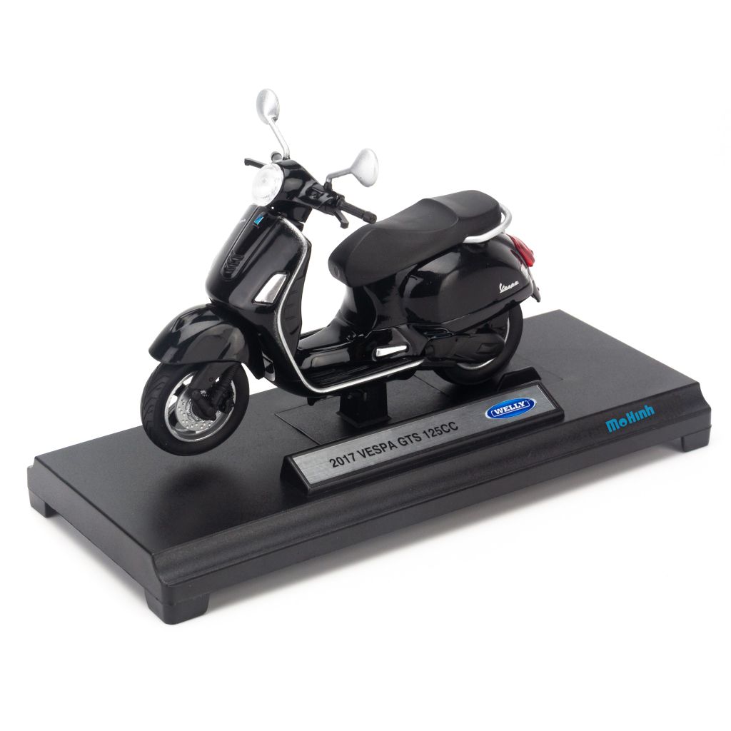 Mô hình xe Vespa GTS 125cc 2017 1:18 Welly Black (4)