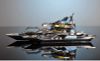Mô hình kim loại lắp ráp 3D The Leader Ship No.01 (Thuyền Chiến Phi Cơ) (Silver, Blue) - Microworld MP824
