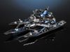 Mô hình kim loại lắp ráp 3D The Leader Ship No.01 (Thuyền Chiến Phi Cơ) (Silver, Blue) - Microworld MP824