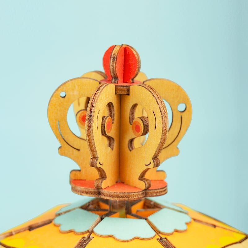 Mô hình gỗ lắp ráp 3D DIY Pumpkin Carriage Music Box (Hộp Nhạc Xe Bí Ngô) (Mixed Color) - Robotime  AM41 - WP005