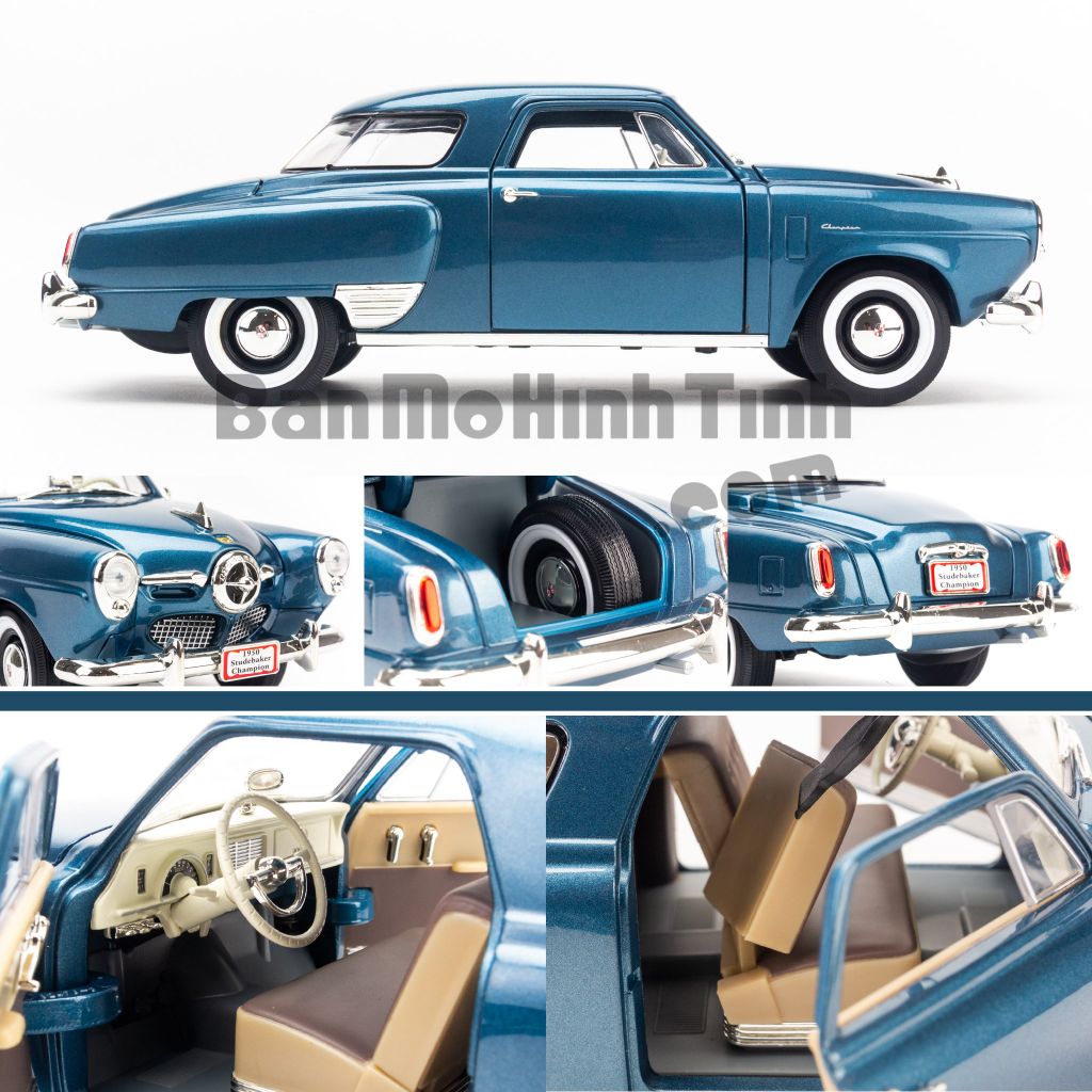 Mô hình xe Studebaker Champion 1950 1:18 Yat ming Blue (5)