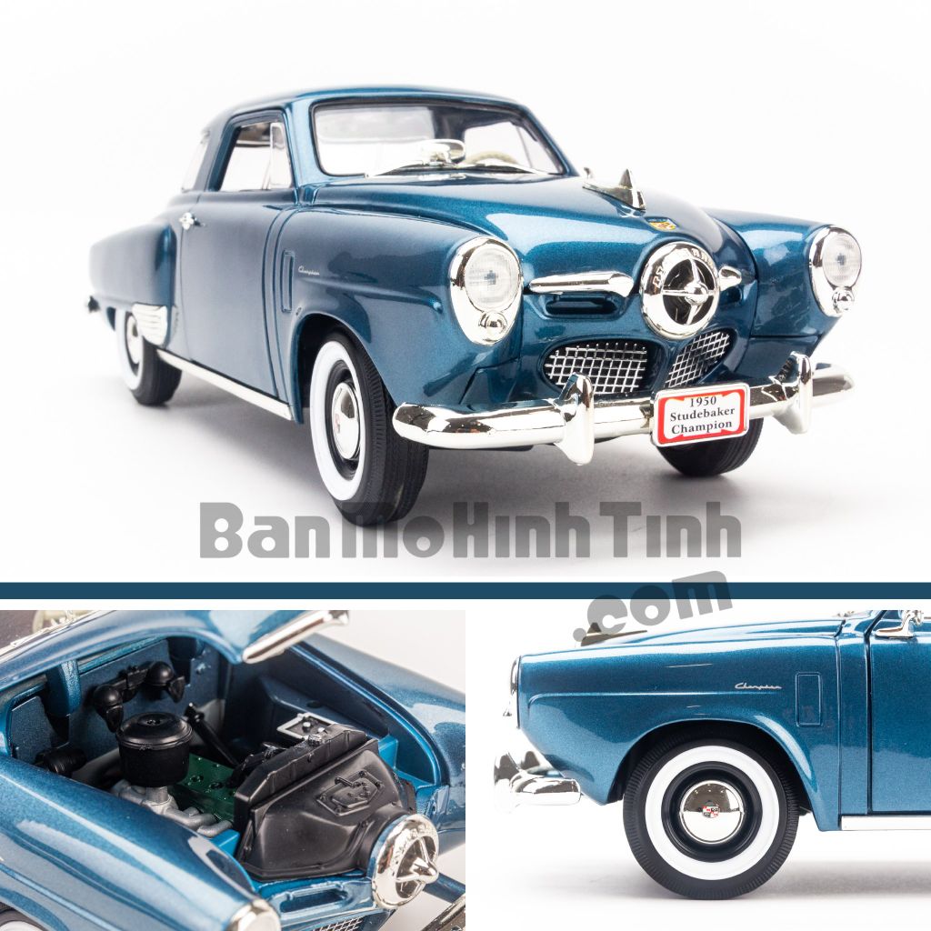 Mô hình xe Studebaker Champion 1950 1:18 Yat ming Blue (4)