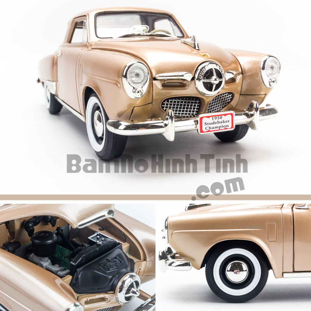 Mô hình xe Studebaker Champion 1950 1:18 Yat ming Gold (4)
