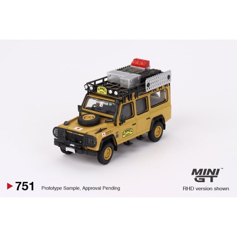 Mô hình xe Land Rover Defender 110 1989 Camel Trophy Amazon 1:64 MiniGT