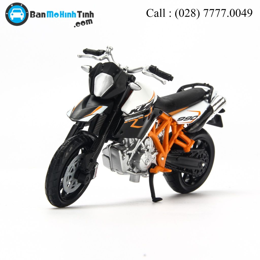 Mô hình xe mô tô KTM 990 Supermoto R Matte Black 1:18 Bburago- 18-51050
