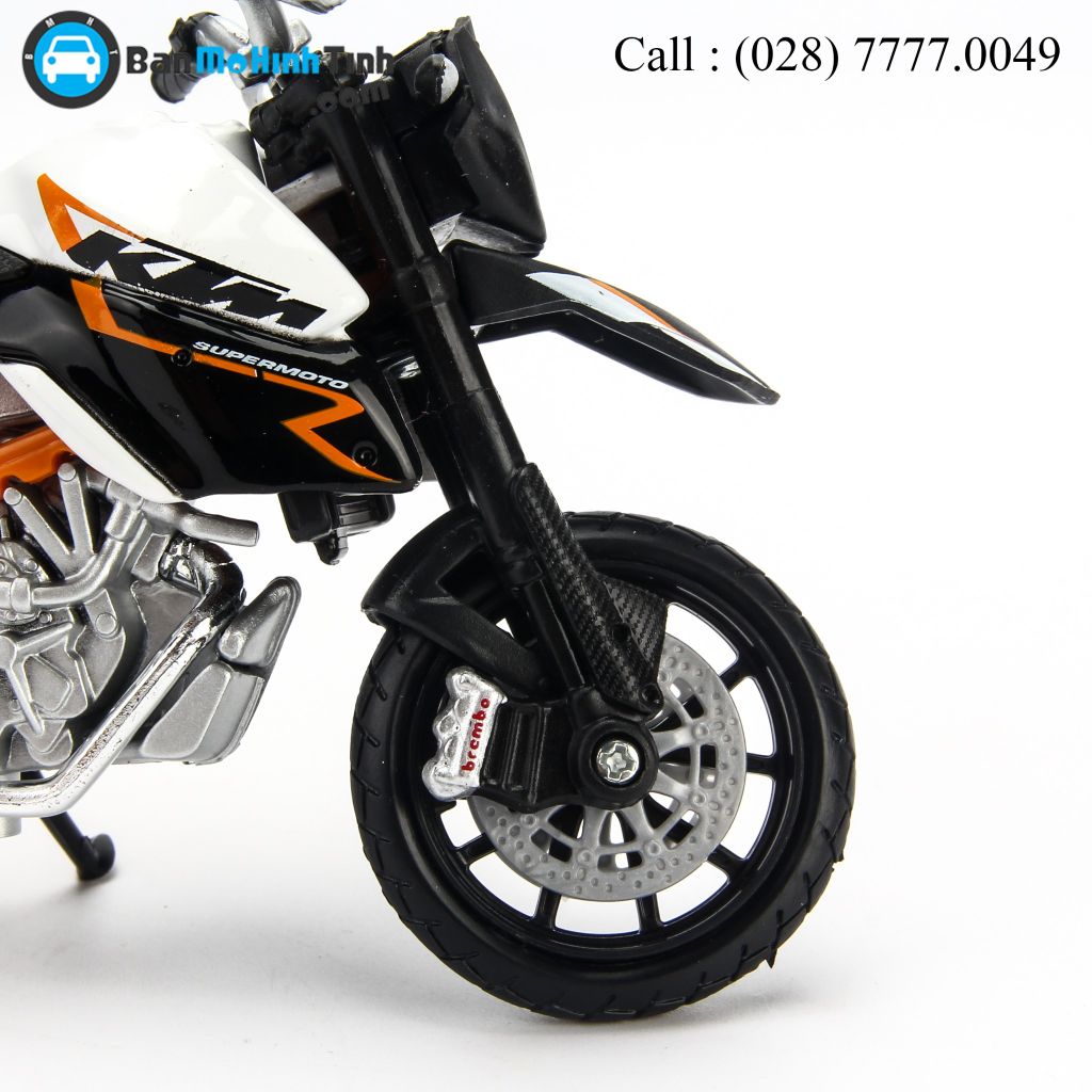 Mô hình xe mô tô KTM 990 Supermoto R Matte Black 1:18 Bburago- 18-51050